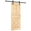 vidaXL Porta scorrevole Naturale e Nero 80 x 210 cm