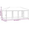 vidaXL Tenda per Feste Pieghevole con Pareti Laterali Antracite 3x6 m
