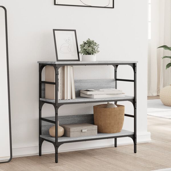 vidaXL Tavolino Consolle Grigio Sonoma 75x32x75cm in Legno Multistrato