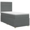 vidaXL Letto box spring con materasso Grigio Scuro 80 x 200 cm Tessuto
