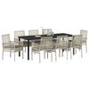 vidaXL Set da Pranzo per Giardino 9 pcs Grigio chiaro polyrattan