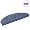 vidaXL Tappetini per scale autoadesivi 15 pcs Blu 65 x 21 x 4 cm
