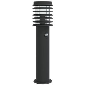 vidaXL Lampada da Terra per Esterni Sensore Nera 60 cm in Acciaio