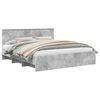 vidaXL Struttura del letto con testiera Grigio cemento 180 x 200 cm
