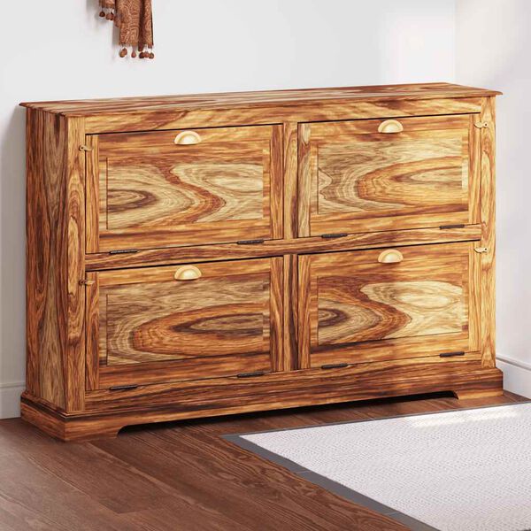 vidaXL Scarpiera 140x35x90 cm in Legno Massello di Acacia