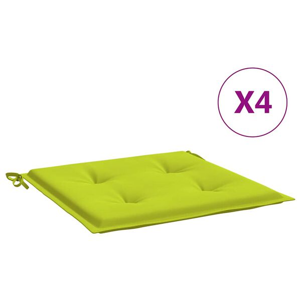 vidaXL Cuscini per Sedia 4 pz Verde Intenso 40x40x4 cm Tessuto Oxford