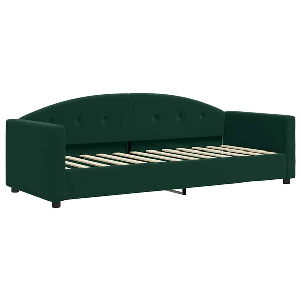 vidaXL Divano Letto con Materasso Verde Scuro 80x200 cm in Velluto