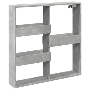 vidaXL Armadietto a Muro Grigio Cemento 80x15x80 cm Legno Multistrato