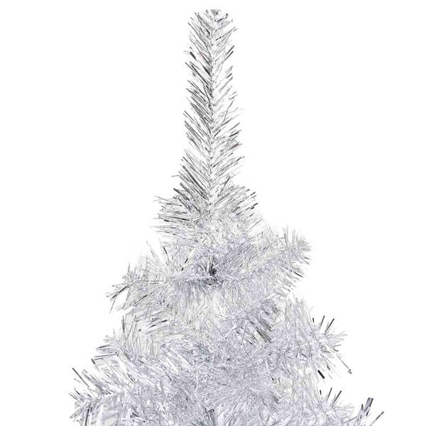 vidaXL Albero di Natale Preilluminato con Palline Argento 120 cm PET