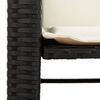 vidaXL Divano Giardino 2 Posti con Tavolo e Sgabelli Nero Polyrattan
