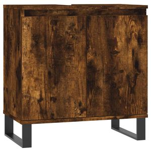 vidaXL Armadietto Bagno Rovere Fumo 58x33x60 cm in Legno Multistrato