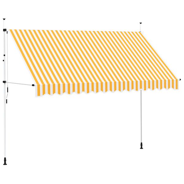 vidaXL Tenda da Sole Retrattile Manuale 350cm Strisce Arancione Bianco