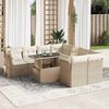 vidaXL Set Divano da Giardino 9 pz con Cuscini Beige in Polyrattan