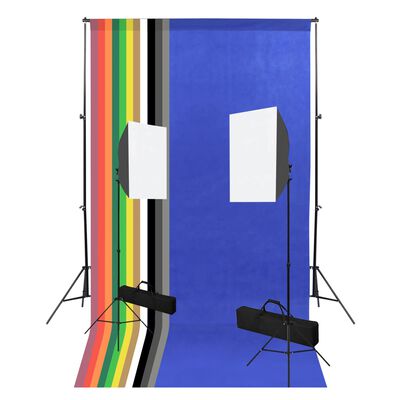 vidaXL Kit per Studio Fotografico con Luce Softbox e Fondali