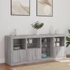 vidaXL Credenza con Luci LED Grigio Sonoma 164x37x67 cm