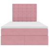 vidaXL Letto con contenitore e materasso Rosa 120 x 200 cm Velluto