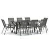 vidaXL Set da Pranzo da Giardino 9 pz Grigio e Nero