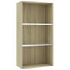 vidaXL Libreria 3 Ripiani Bianco Rovere Sonoma 60x30x114cm Multistrato