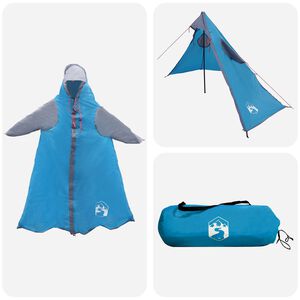 vidaXL Poncho da pioggia 2-in-1 con cappuccio 262 x 126 x 130 cm Blu