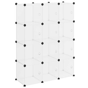 vidaXL Contenitore a Cubo con 12 Cubi e Ante Trasparente PP