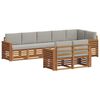 vidaXL Set di divani da esterno 8 pz Grigio Naturale e Chiaro
