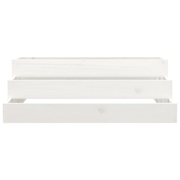 vidaXL Fioriera Bianca 80x80x27 cm in Legno Massello di Pino
