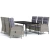 vidaXL Set da Pranzo da Giardino 7 pz con Cuscini Grigio e Nero