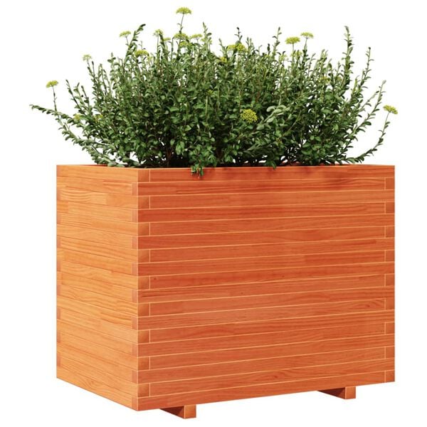 vidaXL Fioriera Giardino Marrone Cera 90x60x72 cm Legno Massello Pino