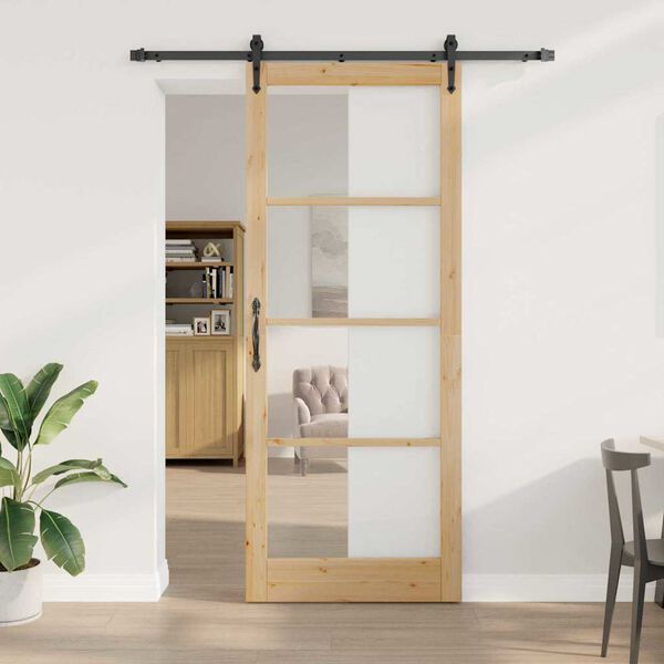 vidaXL Porta scorrevole Naturale 83 x 232 cm
