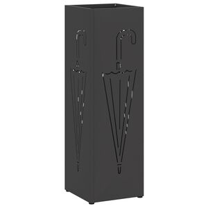 vidaXL Stand per Ombrelli da Pioggia Nero 15,5 x 15,5 x 49 cm Acciaio