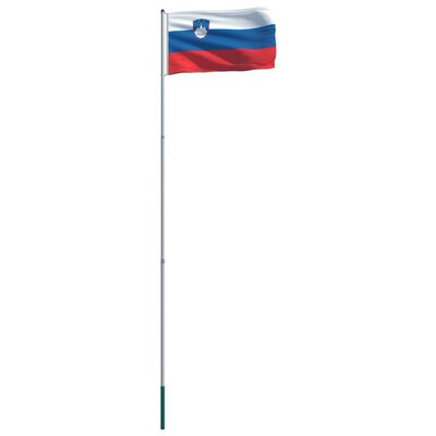 vidaXL Bandiera della Slovenia con Pennone in Alluminio 6 m