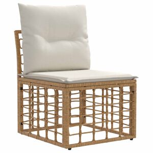 vidaXL Modulo Divano da Esterno Senza Braccioli Naturale polyrattan