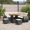 vidaXL Set Divano da Giardino 8 pcs Nero e Crema polyrattan