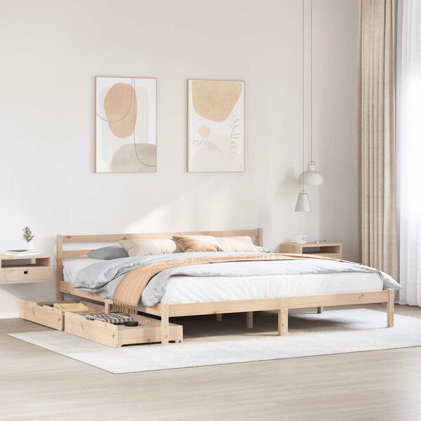 vidaXL Letto senza Materasso 180x200 cm in Legno Massello di Pino