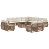 vidaXL Set Divano da Giardino 14 pz Beige e Bianco Crema polyrattan