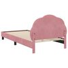 vidaXL Struttura letto bambini con testata Rosa 90 x 190 cm Velluto