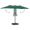 vidaXL Ombrello da giardino Verde 385 x 209 x 244 cm Poliestere