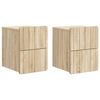 vidaXL Mobiletto da notte a muro 2 pcs Rovere Sonoma 33 x 34,5 x 43 cm