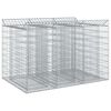 vidaXL Letto rialzato in gabbione 2 pz 150 x 100 x 100 cm Argento