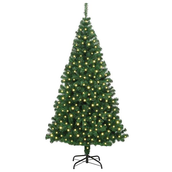 vidaXL Albero di Natale artificiale con 300 LED Verde 180 cm