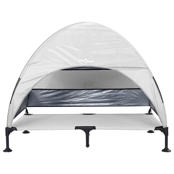 vidaXL Letto per Cani Elevato Grigio Argento 127 x 81 x 108 cm