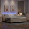 vidaXL Letto a Sorgente LED con materasso Crema 180 x 200 cm Tessuto