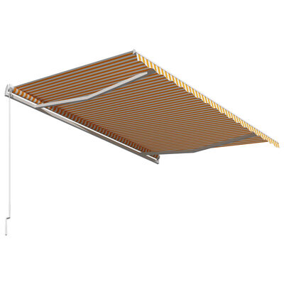 vidaXL Tenda da Sole Retrattile Manuale 400x300 cm Gialla e Bianca