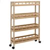 vidaXL Carrello da Cucina con Ruote Naturale 60 x 18 x 97 cm Bamb&ugrave;