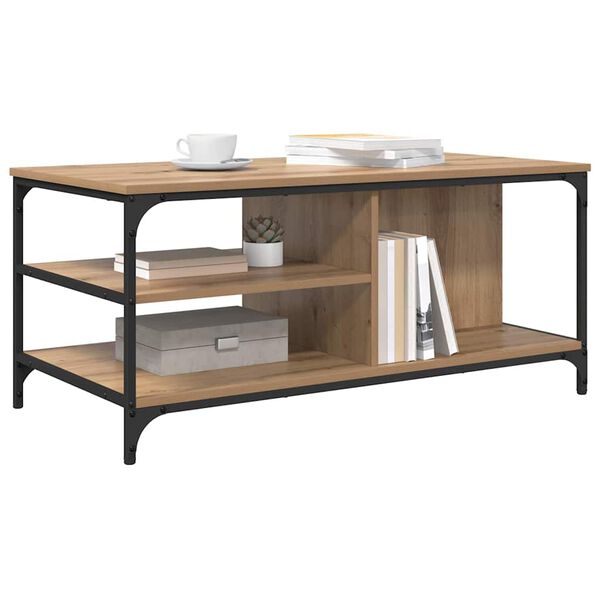 vidaXL Tavolino da salotto Rovere artigianale 100 x 50 x 45 cm