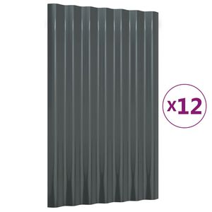vidaXL Pannelli Tetto 12 pz Acciaio Zincato Antracite 60x36