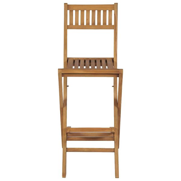 vidaXL Sgabelli da Bar da Esterno Pieghevoli 2 pz in Massello di Teak