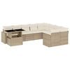 vidaXL Set Divano da Giardino 10 pz con Cuscini Beige in Polyrattan