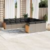 vidaXL Set Divani da Giardino 11 pz con Cuscini in Polyrattan Grigio