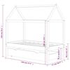 vidaXL Giroletto per Bambini con Cassetto in Pino Massello 70x140 cm